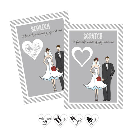 bride groom scratch off game cards