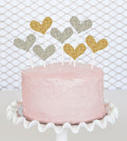 Glitter Heart Stickers on Cake