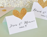 Glitter Heart Stickers on Place Cards