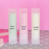 Lip balm colors and flavors