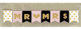 gold glitter banner mr and mrs