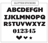 Letters & Numbers Gold Glitter Stickers (set of 6)