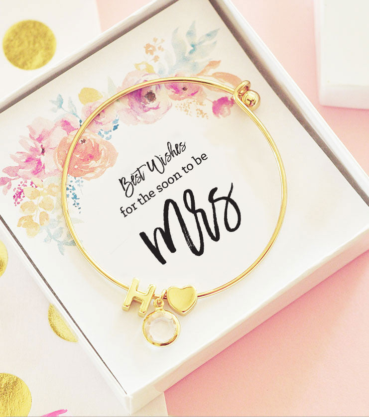 Gold Monogram bracelet for bride