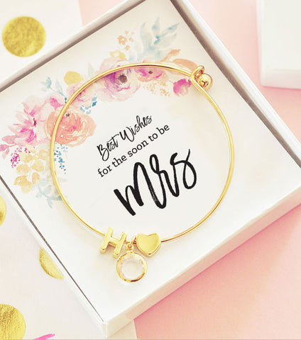 Gold Monogram bracelet for bride