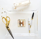 Gold Monogrammed Jewelry Tray for Favors