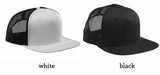white and black trucker hats