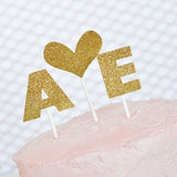 Cake Topper Gold Glitter Stickers