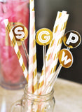 Metallic Foil Drink Stirrers with straws
