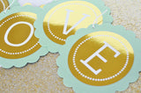 metallic gold foil scallop banner