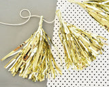 metallic mini tassel gold 