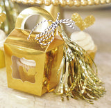 gold metallic mini tassel