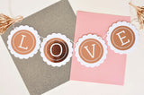 metallic rose gold banner