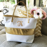 Monogram Bag with Gold accent