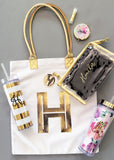 monogrammed canvas bag