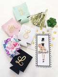 monogrammed bridal party koozies (set of 6)