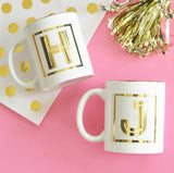 Gold Monogrammed Mugs for Bridesmaids
