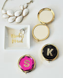 Monogrammed Compact Mirrors in 3 Colors