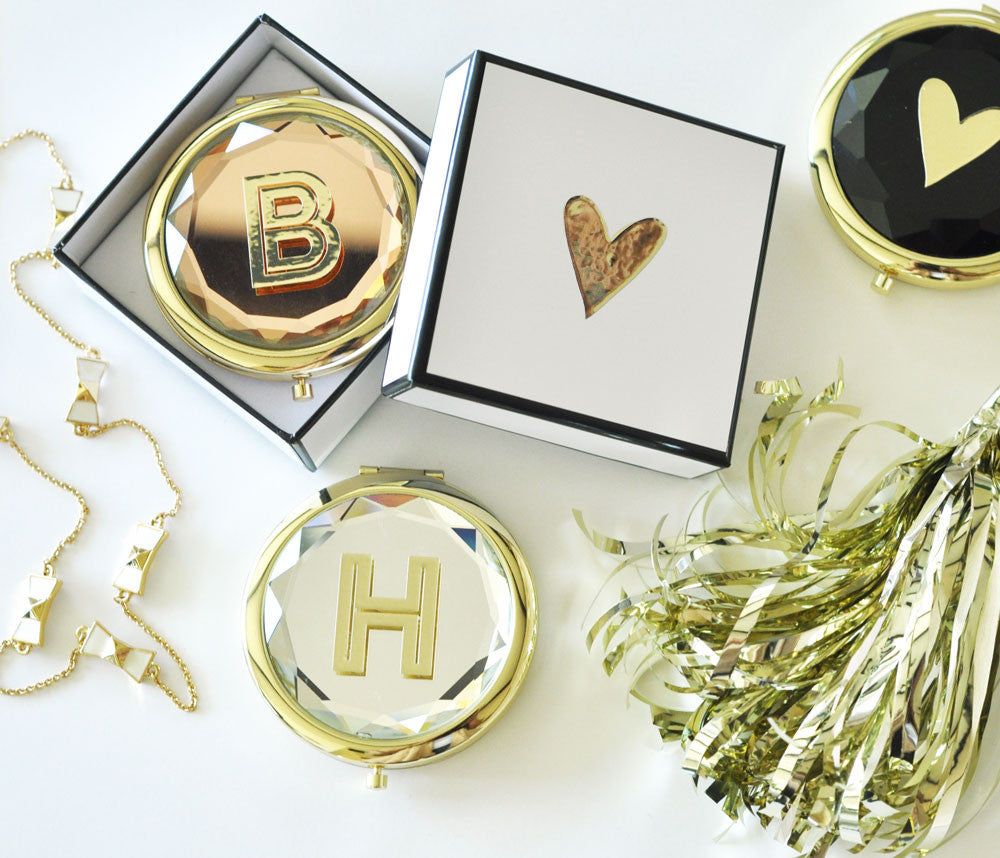 Monogrammed Compact Mirrors with Box