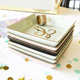 Ceramic Monogrammed Ring Dish