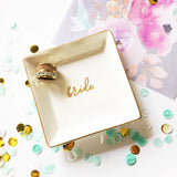 White Ceramic Ring Dish for Bride