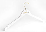 White Wooden Personalized Hangers