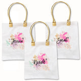 Personalized Wedding Tote Bags with Floral Print