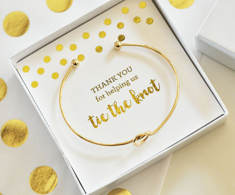 tie the knot bracelet in gold