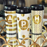 Personalized Travel Coffee Mugs with Black Twist Off Lid